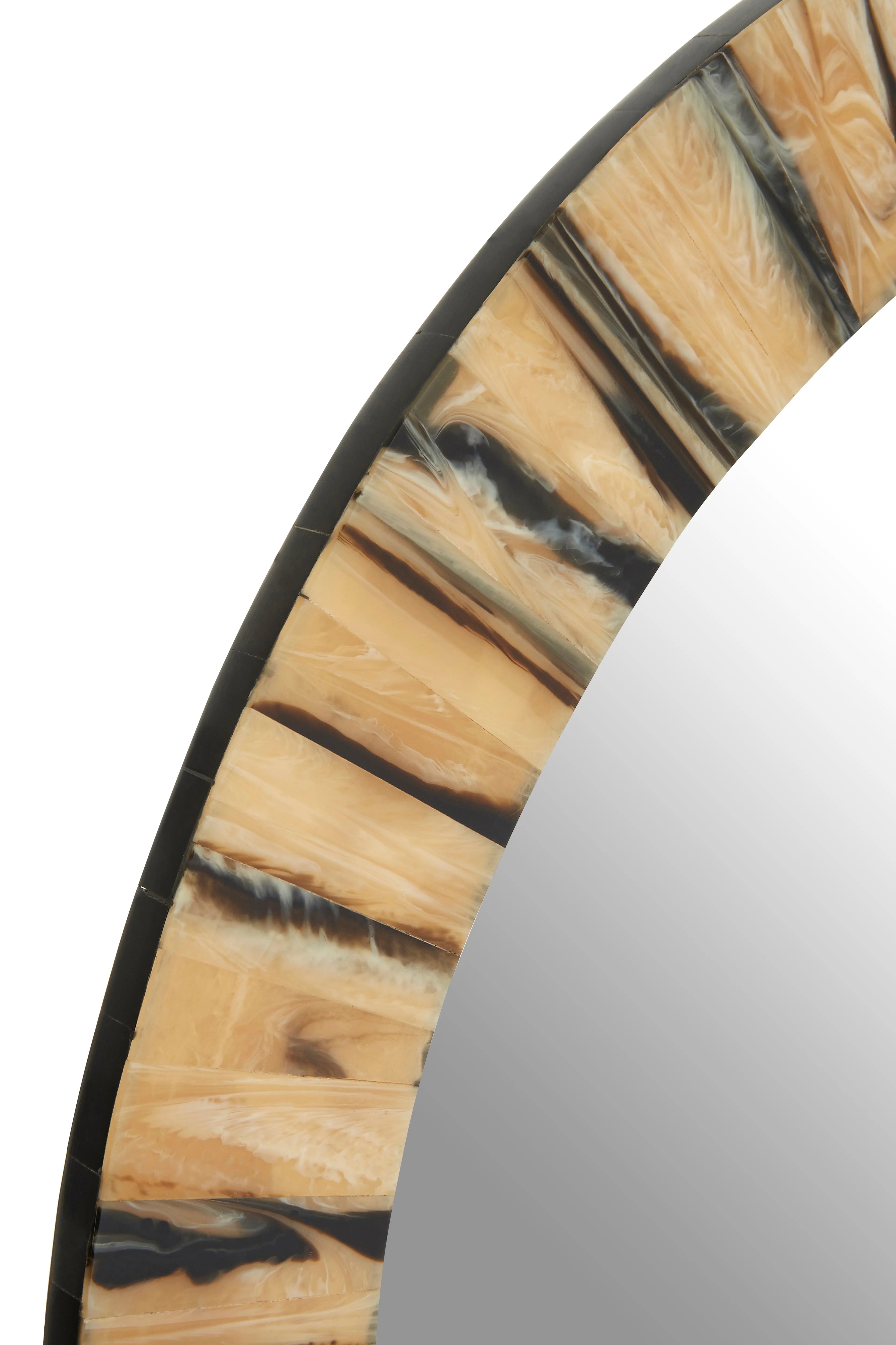 Midas Wood Grain Round Wall Mirror